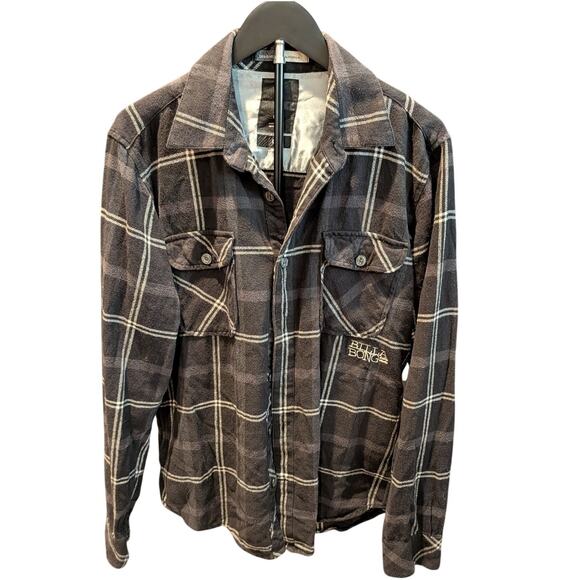 Billabong Other - Billabong Men’s Large Black Gray Plaid Flannel Button Up Surf Skate Shirt